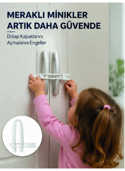 4 Adet Dolap Emniyet Kilidi Çocuk Güvenliği İçin Güçlü Ve Dayanıklı Set Yeni Nesil