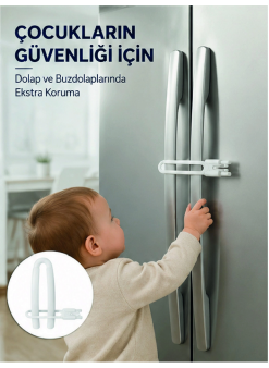 4 Adet Dolap Kapak Kilidi Ev İçi Güvenlik İçin Pratik Koruma Seti Yeni Nesil