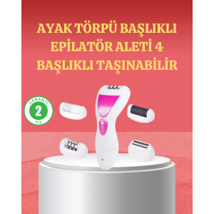 4 Başlıklı Kablosuz Şarjlı Epilasyon Cihazı