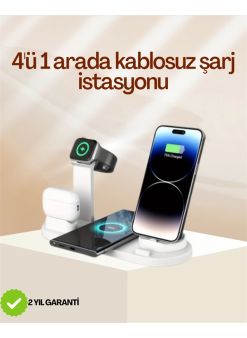 4 Cihazı Aynı Anda Şarj Edebilen Kablosuz Şarj İstasyonu Çok Yönlü Ve Pratik Tasarım
