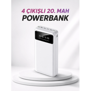 4 Çıkışlı 20.000 Mah Powerbank Taşınabilir Çoklu Giriş
