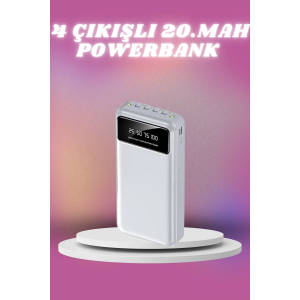 4 Çıkışlı 20.000 Mah Powerbank Taşınabilir Çoklu Giriş