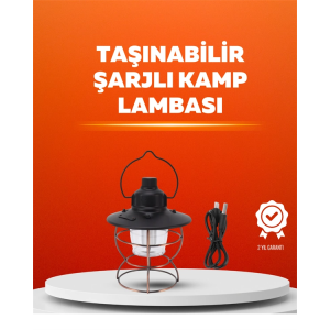 4 Fonksiyonlu Dekoratif Kamp Lambası – Tungsten Ampul, Usb Çıkışlı