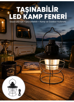 4 Fonksiyonlu Dekoratif Kamp Lambası – Tungsten Ampul, Usb Çıkışlı Yeni Nesil
