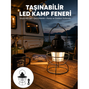 4 Fonksiyonlu Dekoratif Kamp Lambası – Tungsten Ampul, Usb Çıkışlı Yeni Nesil