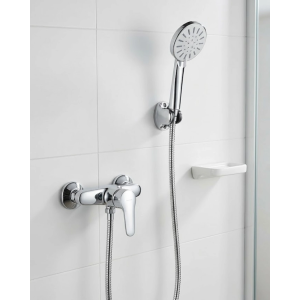 4 Fonksiyonlu Krem El Duşu Seti Spiral Hortum Ve Duş Askısı