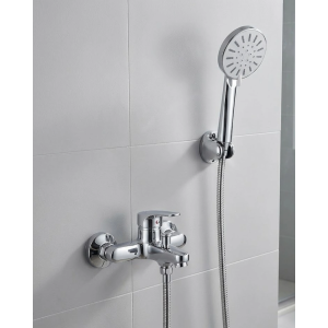 4 Kademeli Krem Duş Seti El Duşu Başlığı Spiral Hortum Ve Duvar Askısı