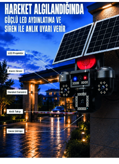 4 Kameralı 4g Sım Kart Destekli Güneş Enerjili Akıllı Güvenlik Kamerası