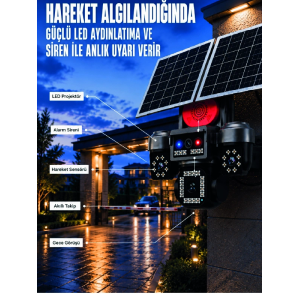 4 Kameralı 4g Sım Kart Destekli Güneş Enerjili Akıllı Güvenlik Kamerası