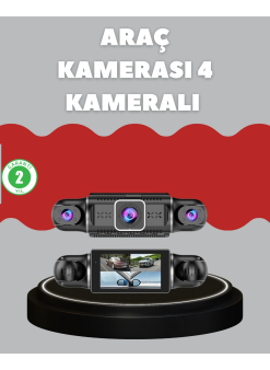 4 Kameralı Araç Kayıt Cihazı Full Hd Park İzleme Gece Görüş