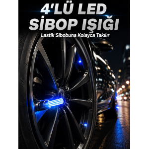 4'lü Araç Sibop Led Işığı Otomatik Açılan Lastik Işığı Seti
