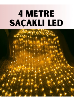 4 Metre Icicle Şelale Led Yılbaşı Perde Işık Sıcak Ambiyans
