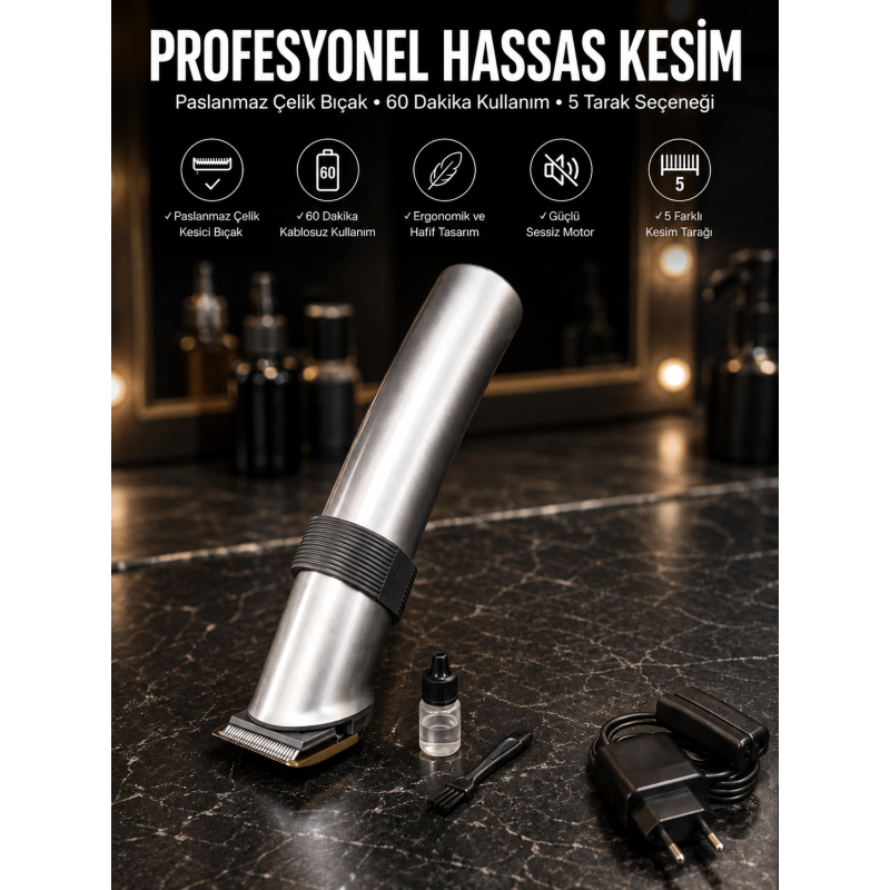 4 Taraklı Taşınabilir Profesyonel Saç Ve Sakal Kesme Tıraş Makinesi Yeni Nesil 4 Taraklı Taşınabilir Profesyonel Saç Ve Sakal Kesme Tıraş Makinesi Yeni Nesil