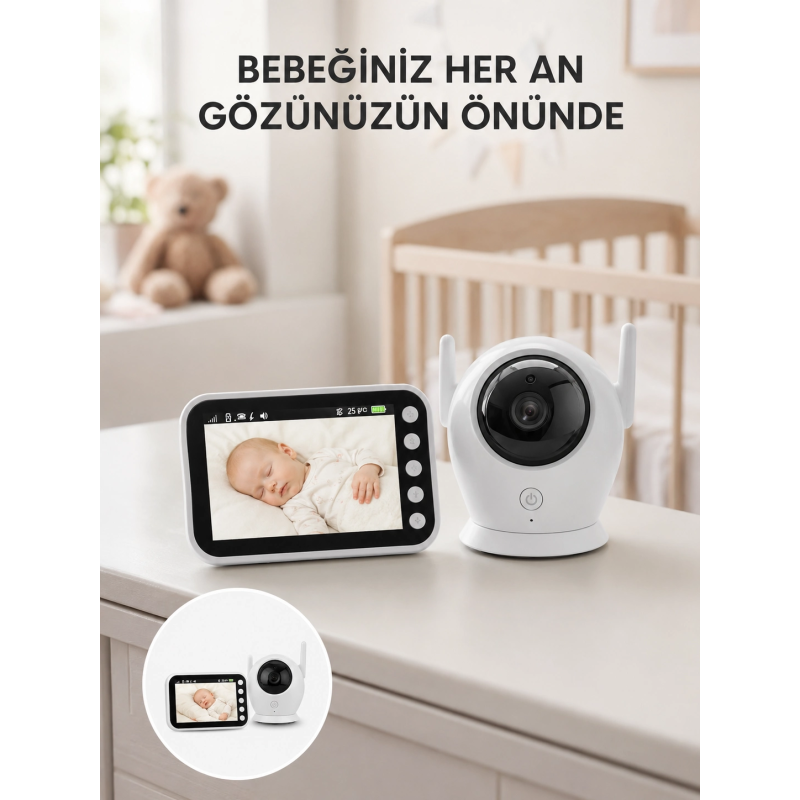 4.5 İnç Ekranlı Gece Görüşlü Bebek Kamerası Ve Monitörü Yeni Nesil 4.5 İnç Ekranlı Gece Görüşlü Bebek Kamerası Ve Monitörü Yeni Nesil