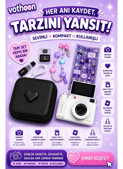 4k Çantalı Dijital Retro Video Kamera 48mp 16x Zoom Işıklı (32gb) Kart Dijital Fotoğraf Makinesi Beyaz
