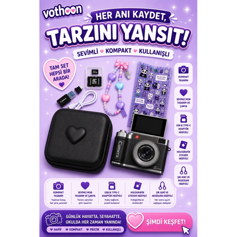 4k Çantalı Dijital Retro Video Kamera 48mp 16x Zoom Işıklı (32gb) Kart Dijital Fotoğraf Makinesi Siyah 4k Çantalı Dijital Retro Video Kamera 48mp 16x Zoom Işıklı (32gb) Kart Dijital Fotoğraf Makinesi Siyah