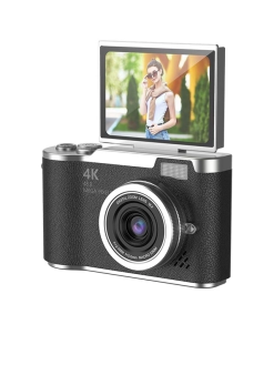 4k Dijital Retro Video Kamera 48mp 18x Zoom Flaşlı (32gb) Kart Dijital Vlog Fotoğraf  Makinesi Türkçe Siyah