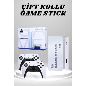 4k Hd Görüntü Kaliteli Retro Game Stick 20000 Oyunlu Çift Kollu Beyaz Game Stick
