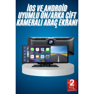 4k Ultra Araç İçi Ön Ve Arka Kameralı Ekran Hd 2 Kameralı Torpido Üstü Araç Multimedya