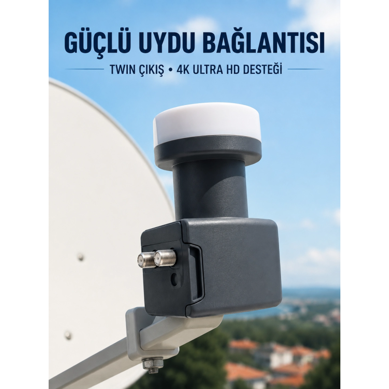 4k Ultra Hd Twin Lnb Çift Uydu Çıkışlı Ku Band Çanak Anten Lnb 0.1 Db 4k Ultra Hd Twin Lnb Çift Uydu Çıkışlı Ku Band Çanak Anten Lnb 0.1 Db