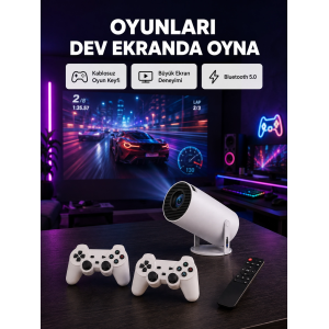 4k Wi-fi 6 Projeksiyon Cihazı – 10.000+ Oyun Desteği, Kablosuz Bağlantı Ve Çoklu Giriş Portları Yeni Nesil