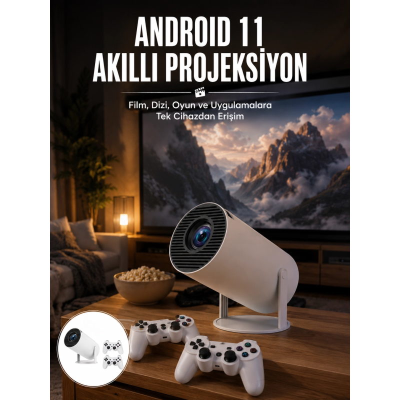 4k Wireless Çift Kollu Kumandalı Oyun Projeksiyonu Retro Video Oyunu Yeni Nesil 4k Wireless Çift Kollu Kumandalı Oyun Projeksiyonu Retro Video Oyunu Yeni Nesil