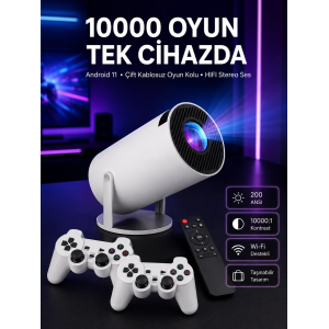 4k Wireless Çift Kollu Kumandalı Oyun Projeksiyonu Retro Video Oyunu Yeni Nesil