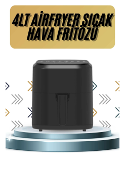 4l Airfryer Hazneli Hava Fritözü Yağsız Fritöz Taşınabilir Fırın İşlevi Gören Pratik