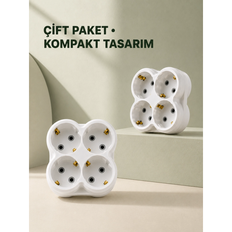 4’lü Priz Çoğaltıcı 2 Adet Set Kablosuz Duvar Tipi Priz Çoklayıcı Adaptör 4’lü Priz Çoğaltıcı 2 Adet Set Kablosuz Duvar Tipi Priz Çoklayıcı Adaptör