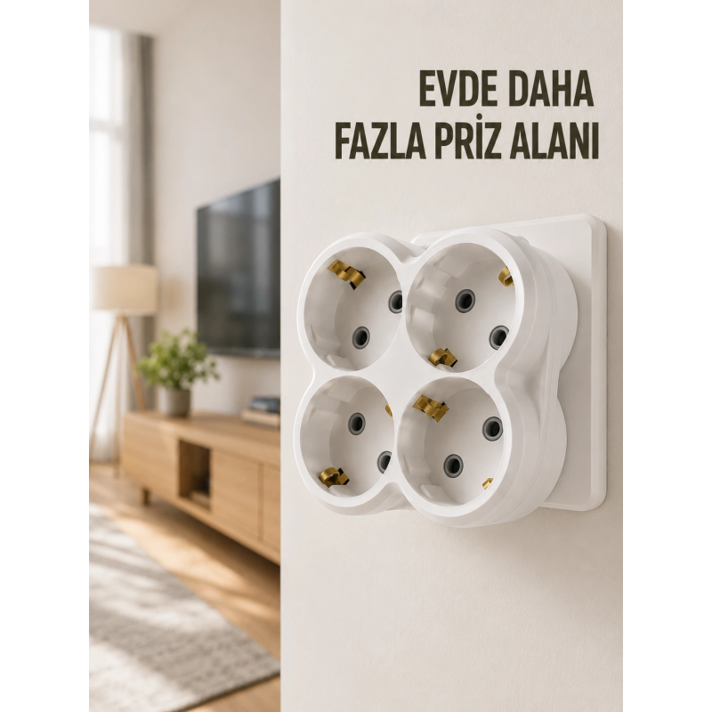 4’lü Priz Çoğaltıcı Kablosuz Duvar Tipi Direkt Prize Takılan Priz Çoklayıcı 4’lü Priz Çoğaltıcı Kablosuz Duvar Tipi Direkt Prize Takılan Priz Çoklayıcı