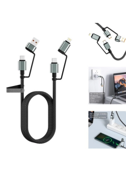 4’ü 1 Arada 100w Akıllı Tasarım Yüksek Dayanıklılık Çoklu Uyumlu Örgülü Hızlı Şarj Kablosu