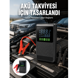 4’ü 1 Arada Jump Starter Hava Kompresörü Powerbank Ve Led Fener Yeni Nesil