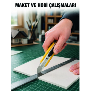 5 Adet Metal Falçata Seti Ergonomik Saplı Çelik Maket Bıçağı Koli Ambalaj Pvc Kesici