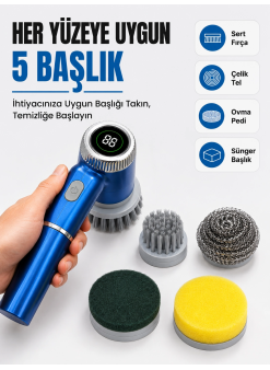 5i 1 Arada Şarjlı Temizlik Fırçası İle Güçlü Ve Pratik Temizlik