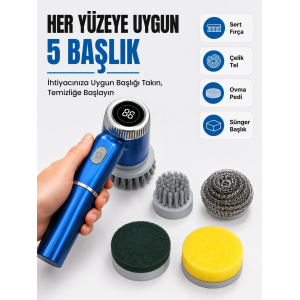 5i 1 Arada Şarjlı Temizlik Fırçası İle Güçlü Ve Pratik Temizlik