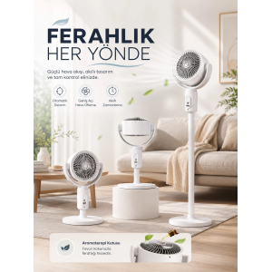 5 Kademeli Hız Ayarıyla Güçlü Hava Akışlı Dikey Vantilatör
