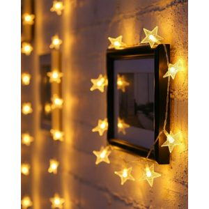 5 Metre 20 Yıldızlı Led Işık Zinciri Daylight Beyaz Salon Ve Oda Dekoru