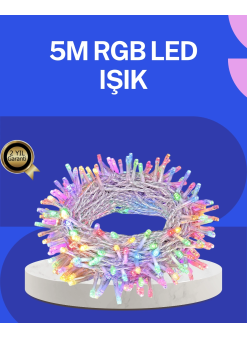 5 Metre Şeffaf Kablo Led Peri Işığı 50 Ampullü Dekoratif Led