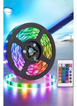 5 Metre Şerit Led Rgb Işıklı Kumandalı Güç Adaptörü Her Ortama Uygun