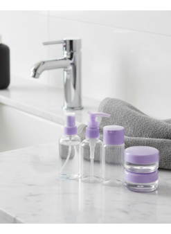 5 Parça Seyahat Banyo Seti 30 Ml Şeffaf Taşınabilir Şişe Seti
