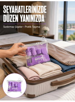5 Parça Seyahat Kişisel Bakım Seti Şişe Sprey Krem Kutulu Yeni Nesil