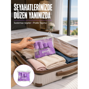 5 Parça Seyahat Kişisel Bakım Seti Şişe Sprey Krem Kutulu Yeni Nesil