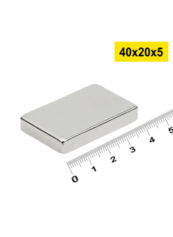 50 Adet 40x20x5mm Neodyum Magnet Güçlü N35 Mıknatıs Köşeli Nikel Kaplama
