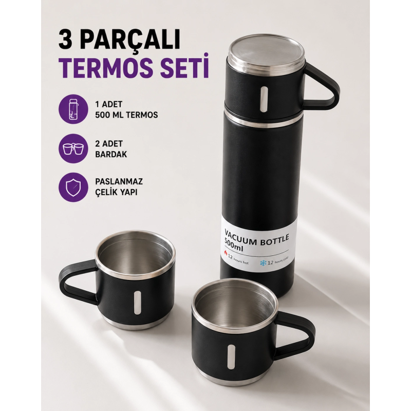 500 Ml Vakumlu Termos – Çift Kat Paslanmaz Çelik, Sızdırmaz Kapağıyla Sıcak Ve Soğuk İçeceklere Özel 500 Ml Vakumlu Termos – Çift Kat Paslanmaz Çelik, Sızdırmaz Kapağıyla Sıcak Ve Soğuk İçeceklere Özel