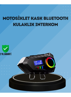 500mah Bataryalı Bluetooth 5.4  İnterkom Led Ekranlı Fm Destekli