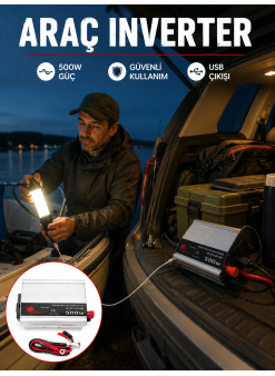 500w Araç İnverter Aküden Priz Dönüştürücü