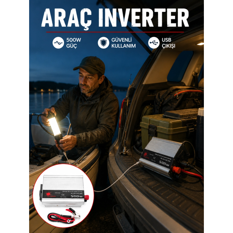 500w Araç İnverter Aküden Priz Dönüştürücü 500w Araç İnverter Aküden Priz Dönüştürücü