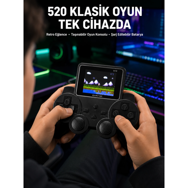 520 Oyunlu Taşınabilir El Oyun Konsolu Tv Bağlantılı Şarjlı Gamepad 520 Oyunlu Taşınabilir El Oyun Konsolu Tv Bağlantılı Şarjlı Gamepad