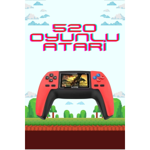 520 Retro Oyunlu El Konsolu Atari Oyun Konsolu Taşınabilir