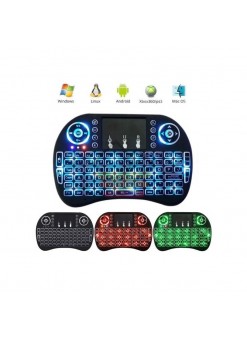 3 Renkli Işıklı Kablosuz Şarjlı Mini Klavye Mouse Smart Tv Tablet Xbox
